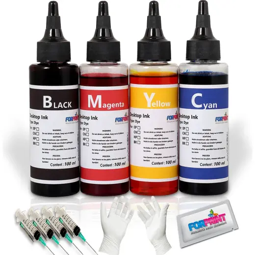 Epson L1300,L365,L386,L565 Uyumlu 4 Renk Mürekkep Seti 4X100ML