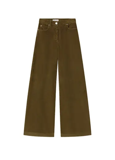 Wendy Haki Bol Paça Kadın Jean Pantolon