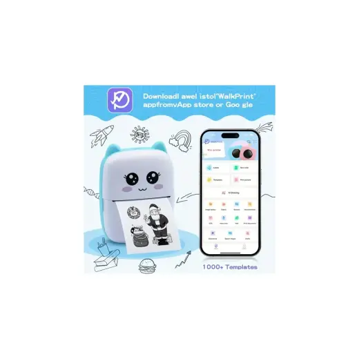 Uravas Store Taşınabilir Yazıcı, Mini Cep Kablosuz Termal Yazıcı Android Ios Akıllı Telefonlar Için Uygun, Bt Mürekkepsiz Baskı, Etiketler, Fişler, Fotoğraflar, Notlar, Öğrenme