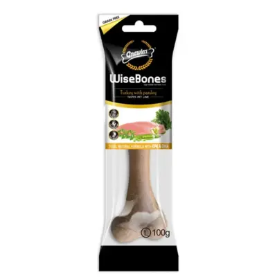 Gnawlers Wise Bone Hindi ve Maydanozlu Köpek Kemiği 100gr [L]