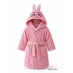 Mira Home Kapşonlu Pamuklu Çocuk Bornozu Joyful Zoo 9-10 Yaş