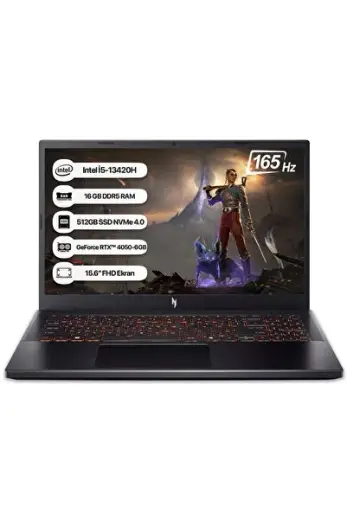 Nitro V15 NH.QV2EY.001 I5-13420H 16 GB 512 GB SSD RTX4050-6 GB 165Hz 15.6 DOS Taşınabilir Bilgisay