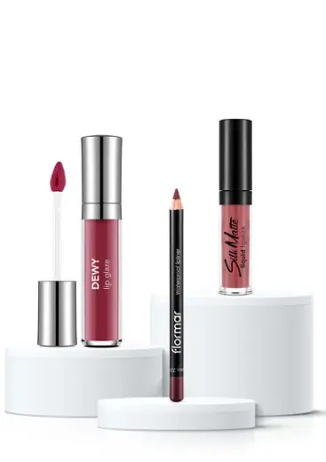 Black Cherry Lips 3'lü Dudak Kombosu SET161 | Flormar