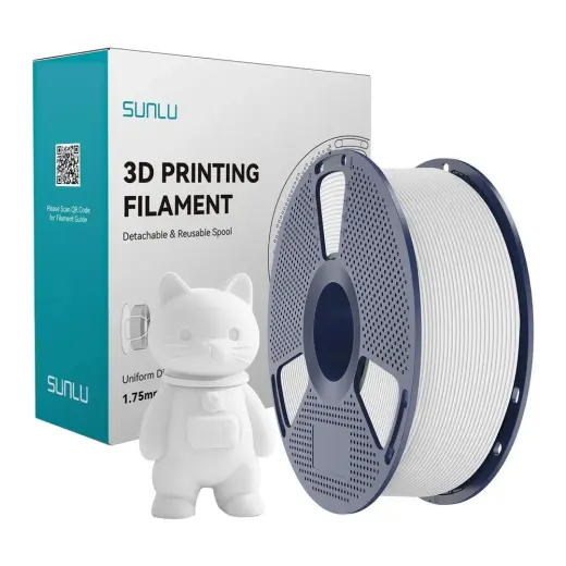 Sunlu Beyaz Pla Mat Filament - 1.75 MM - 1 kg