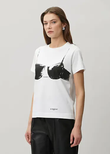 Cutaway Bra Siyah Beyaz T-shirt