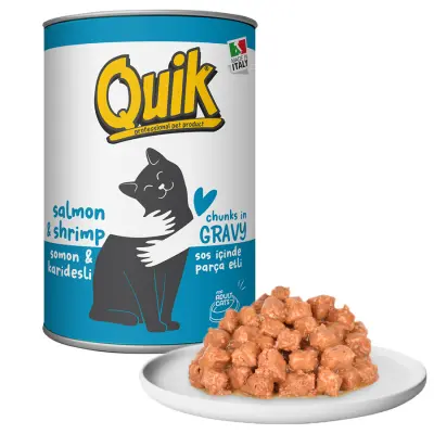 Quik Somonlu Karidesli Yetişkin Kedi Konservesi 415gr