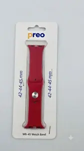 Preo Watch Band 38-40-41mm Uyumlu Silikon Akıılı Saat Kayışı Kırmızı
