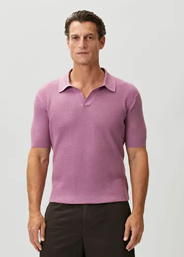 Pembe Polo Yaka T-shirt