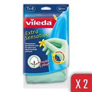 Vileda 2 Paket Extra Sensation Orta Boy Bulaşık Eldiveni