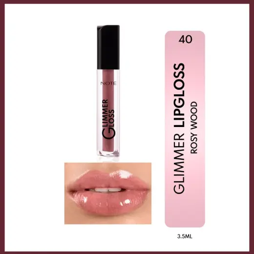Note Glimmer Gloss Işıltılı Nemlendirici Dudak Parlatıcısı 40 Rosy Wood