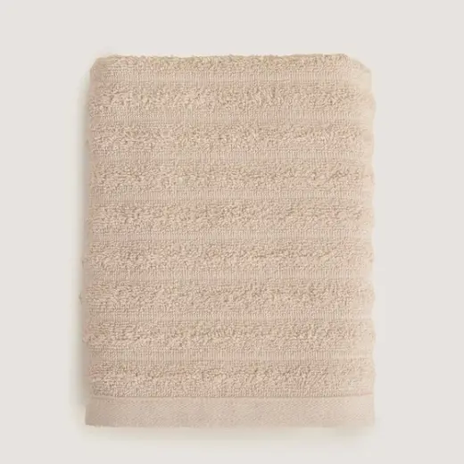 Waved %100 Pamuk Banyo Havlusu 70x140 cm Bej