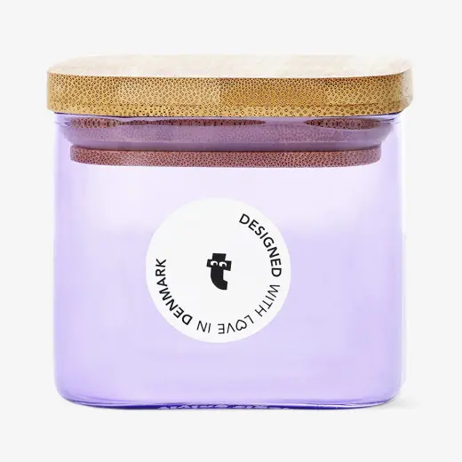 Flying Tiger Copenhagen Bambu Kapaklı Mor Cam Saklama Kabı 200 ml