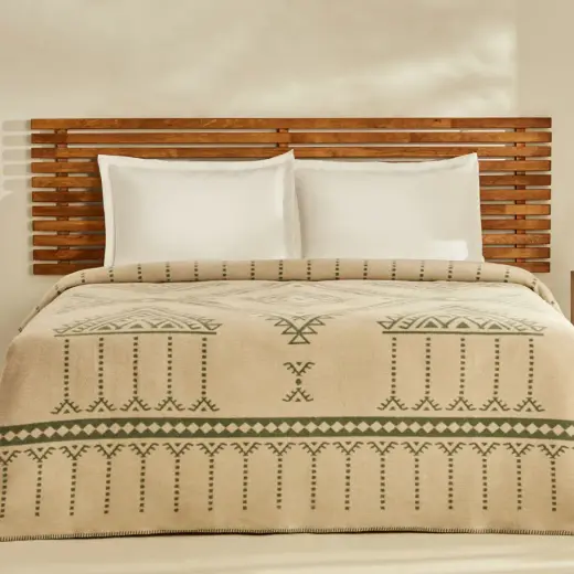 Karaca Home Marla Çift Kişilik Pamuklu Battaniye Yeşil
