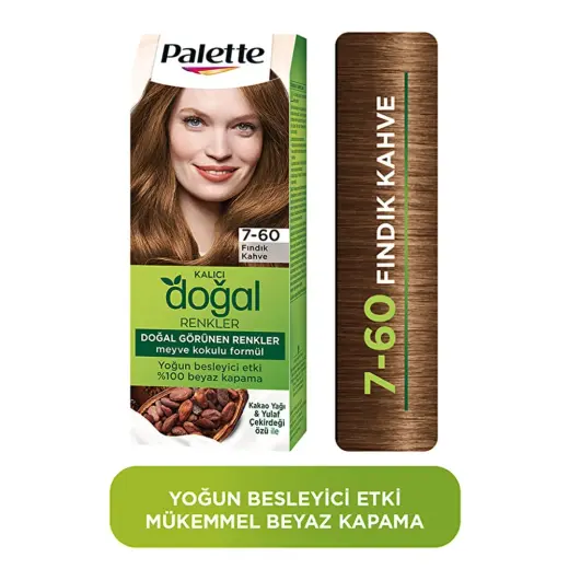 Palette Kalıcı Doğal Renkler Saç Boyası 7-60 Fındık Kahve