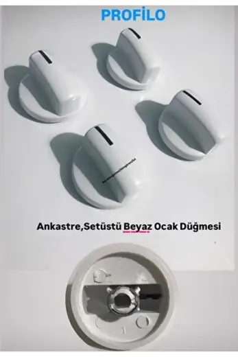 Profilo Uyumlu Ankastre Setüstü Ocak Beyaz Düğme Seti