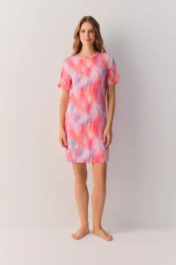 Batik Pink Shadows Günlük Elbise