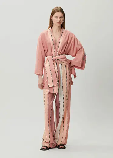 Aetera Pembe Çizgili Plaj Pantolonu