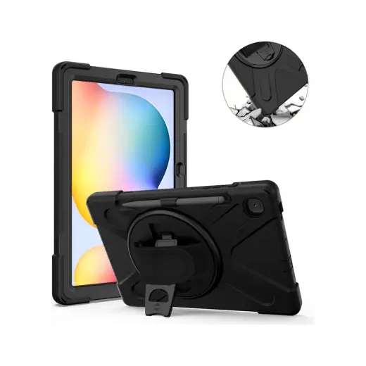 Samsung Galaxy Tab S6 Lite Zırhlı Armour Defender Askılı Kılıf Sm - P610