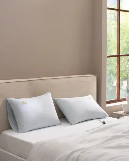 Bellure 2'li %100 Pamuk Nakışlı Yastık Kılıfı - Mavi