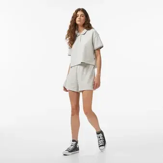 Converse Kadın Gri Polo Yaka T-Shirt