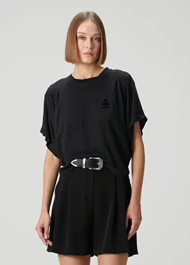 Kyanzae Siyah Keten T-shirt