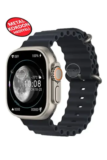 Ultra 2 Akıllı Saat Çelik Kordon Hediyeli Gri Kasa 49mm Nfc Bildirim Sesli Arama Özellikli LG68