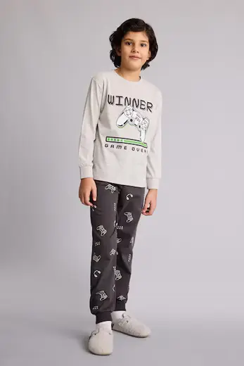 Regular Fıt Desenli 2'li Pijama Takımı Erkek Çocuk