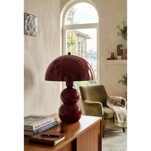 Apliqa Bob Vişne Çürüğü Bordo Masa Lambası Pinterest Model Bohem Retro Renkli Abajur