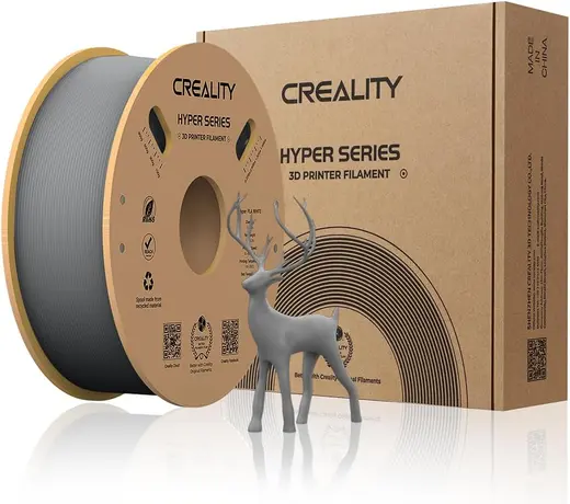 Creality Hyper PLA Filament 1,75 mm, Resmi Filament 1,75 mm PLA, 3D Yazıcı Filamenti, Yüksek Hızlı Baskı için, Uzun Ömürlü ve Dayanıklı, Boyut Hassasiyeti +/-0,03 mm, 1 kg/Makara (Gri)