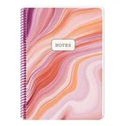 Keskin Color New Marble Defter Çizgili Kapak Karton Kapak Spiralli A4 80 Yaprak