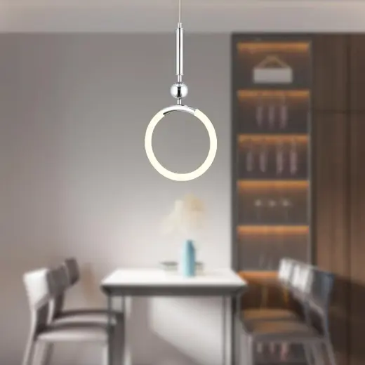Apliqa Struer Tekli Krom Ledli 20 Watt Modern Koridor, Yatak Odası Salon Sarkıt Led Avize