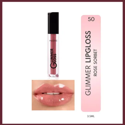 Note Glimmer Gloss Işıltılı Nemlendirici Dudak Parlatıcısı 50 Rose Sorbet