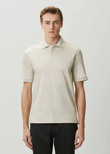 Bej Polo Yaka T-shirt