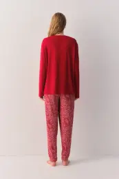 Kırmızı Paisley Pijama Takımı 4