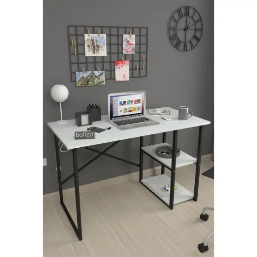 Bofigo 2 Raflı Çalışma Masası 60X120 Cm Beyaz
