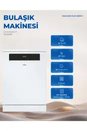 XF 4C7S0W-17 10 Programlı C- Sınıfı Enerji Wi-Fi + Bluetooth Bağlantılı Bulaşık Makinesi 3