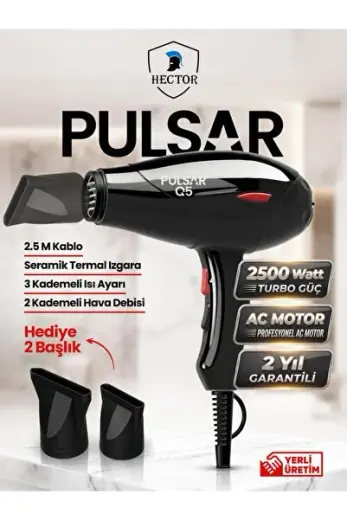 PULSAR 2500 W Turbo Profesyonel Kuaför Fön Makinesi AC Motor