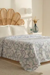 Karaca Home Almyra %100 Pamuk Çift Kişilik Pike Mavi Mavi 2