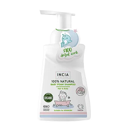 Incia Bebekler İçin Doğal Köpük Şampuanı Saç ve Vücut İçin 200 ml