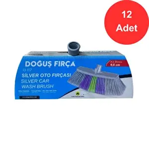 Doğuş Silver Kutulu Oto Yıkama Fırçası, Kıl Boyu 9,5 Cm. Su Hortumu Girişli X 12 Adet (13117)