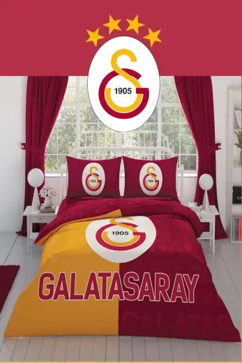 TAÇ GALATASARAY PARÇALI LOGO ÇİFT KİŞİLİK NEVRESİM TAKIMI LİSANSLI