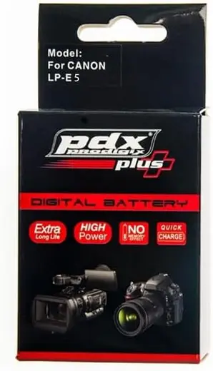 PDX Plus,Canon İle Uyumlu LP-E5 Fotoğraf Makinesi Bataryası.