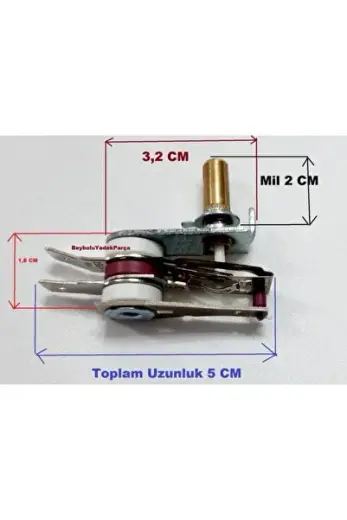 Termostat , Tost Makinesi Termostat , Mil Uzunluğu 2 Cm , 10 Amper Otomatik