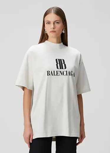 Medium Fit Kırık Beyaz T-Shirt