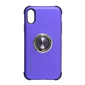 SyncCase iPhone XS Max Uyumlu Darbeye Dayanıklı Mor Telefon Kılıfı