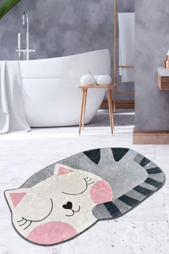Chilai Home Big Cat 60x100 Cm Banyo Halısı Djt Beyaz