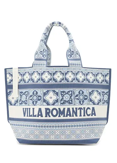 Villa Romantica Mavi Jakarlı Kadın Plaj Çantası