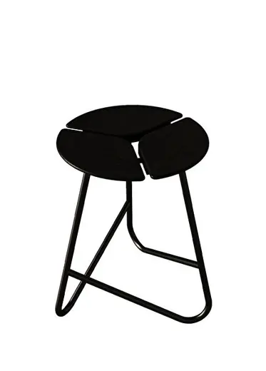 Hana Stool Charcoal Black Ahşap Tabure