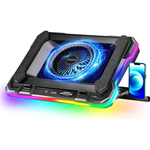 Classone GT100 Gaming Laptop Sogutucu 2200RPM , Rgb Işıklı , LED Display Notebook soğutucu stand