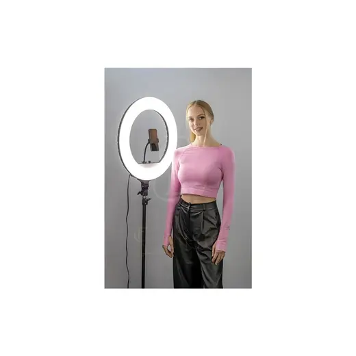 Döküm Ayaklı 21 Inç Rıng Lıght Kumandalı LED 54CM Influencer Kuaför Makyaj Işığı Çantalı